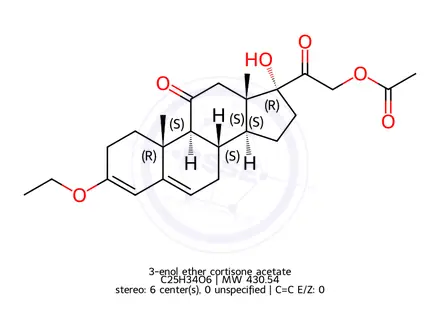 Chemical structure of 3-enol ether cortisone acetate