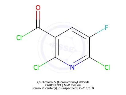 Chemical structure of 2,6-Dichloro-5-fluoronicotinoyl chloride