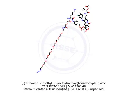 Chemical structure of (E)-3-bromo-2-methyl-6-(methylsulfonyl)benzaldehyde oxime