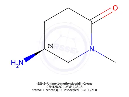 Chemical structure of (5S)-5-Amino-1-methylpiperidin-2-one