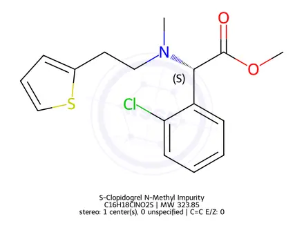 Chemical structure of S-Clopidogrel N-Methyl Impurity