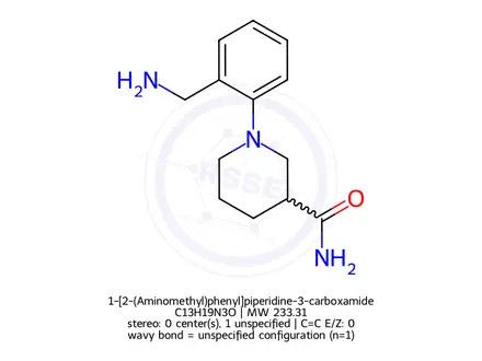 Chemical structure of 1-[2-(Aminomethyl)phenyl]piperidine-3-carboxamide