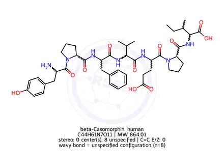 Chemical structure of beta-Casomorphin, human