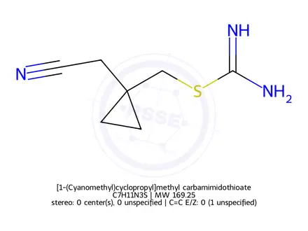 Chemical structure of [1-(Cyanomethyl)cyclopropyl]methyl carbamimidothioate
