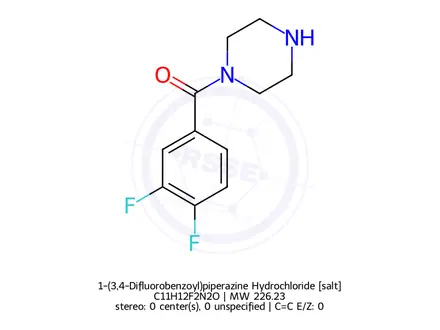Chemical structure of 1-(3,4-Difluorobenzoyl)piperazine Hydrochloride