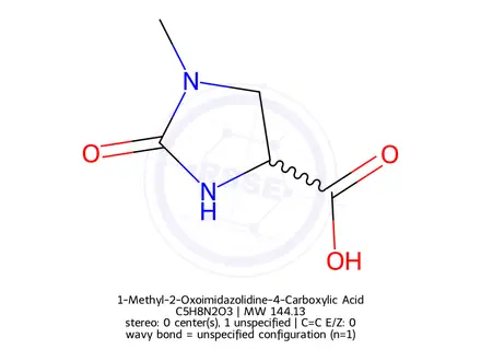 Chemical structure of 1-Methyl-2-Oxoimidazolidine-4-Carboxylic Acid