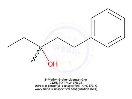Chemical structure of 3-Methyl-1-phenylpentan-3-ol