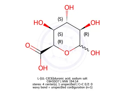 Chemical structure of L-iduronic acid, sodium salt