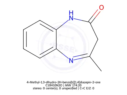 Chemical structure of 4-Methyl-1,3-dihydro-2H-benzo[b][1,4]diazepin-2-one