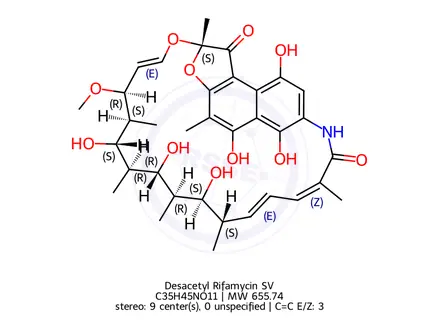 Chemical structure of Rifamycin Impurity 12 (25-Desacetyl Rifamycin)