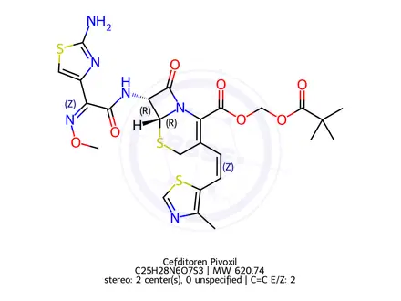 Chemical structure of Cefditoren Pivoxil