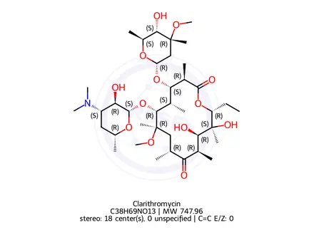 Chemical structure of Clarithromycin