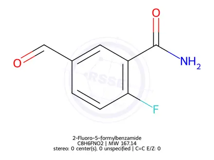 Chemical structure of 2-Fluoro-5-formylbenzamide