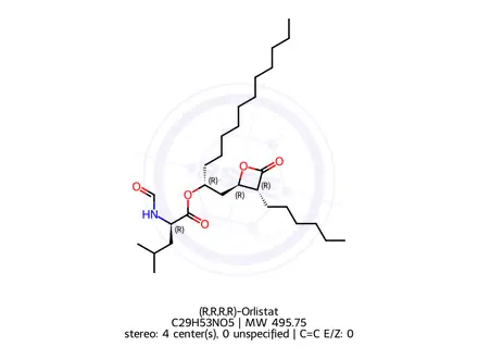 Chemical structure of (R,R,R,R)-Orlistat