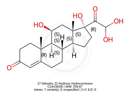 Chemical structure of 17-Dehydro-21-hydroxy Hydrocortisone