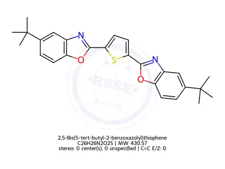 Chemical structure of 2,5-Bis(5-tert-butyl-2-benzoxazolyl)thiophene