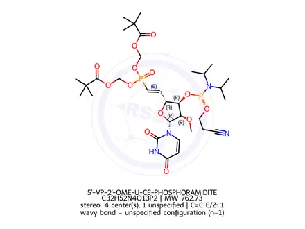 Chemical structure of 5'-VP-2'-OME-U-CE-PHOSPHORAMIDITE