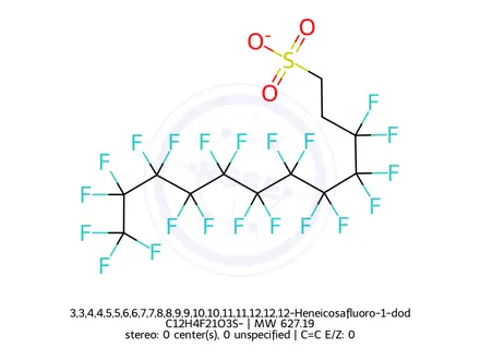 Chemical structure of 3,3,4,4,5,5,6,6,7,7,8,8,9,9,10,10,11,11,12,12,12-Heneicosafluoro-1-dodecanesulfonic Acid Sodium Salt