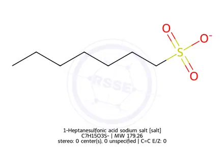 Chemical structure of 1-Heptanesulfonic acid sodium salt