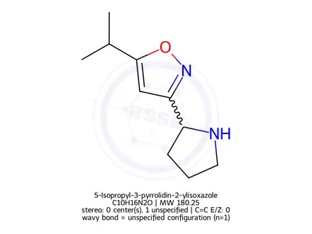 Chemical structure of 5-Isopropyl-3-pyrrolidin-2-ylisoxazole