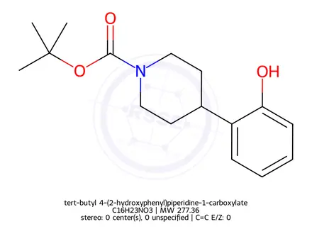 Chemical structure of tert-butyl 4-(2-hydroxyphenyl)piperidine-1-carboxylate