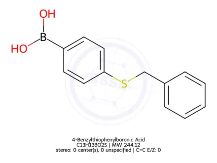 Chemical structure of 4-Benzylthiophenylboronic Acid
