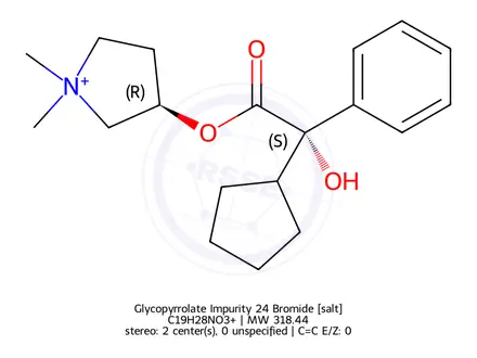 Chemical structure of Glycopyrrolate Impurity 24 Bromide