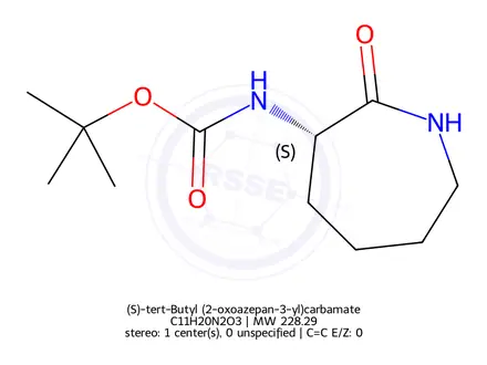 Chemical structure of (S)-tert-Butyl (2-oxoazepan-3-yl)carbamate