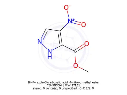 Chemical structure of 1H-Pyrazole-3-carboxylic acid, 4-nitro-, methyl ester