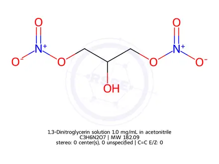 Chemical structure of 1,3-Dinitroglycerin solution 1.0 mg/mL in acetonitrile