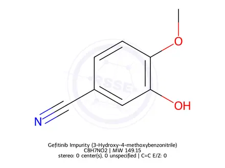 Chemical structure of Gefitinib Impurity (3-Hydroxy-4-methoxybenzonitrile)