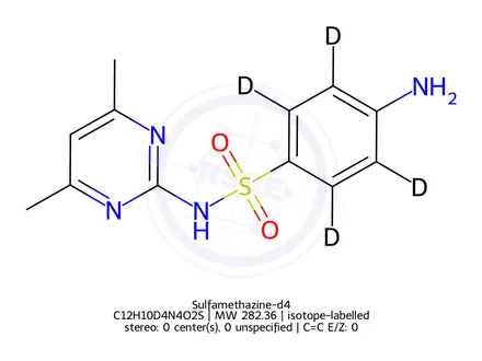 Chemical structure of Sulfamethazine-d4