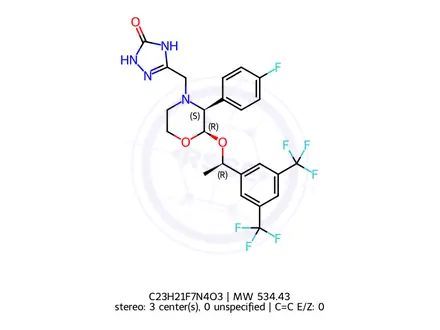 Chemical structure of Aprepitant