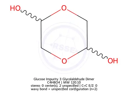 Chemical structure of Glucose Impurity 3 Glycolaldehyde Dimer