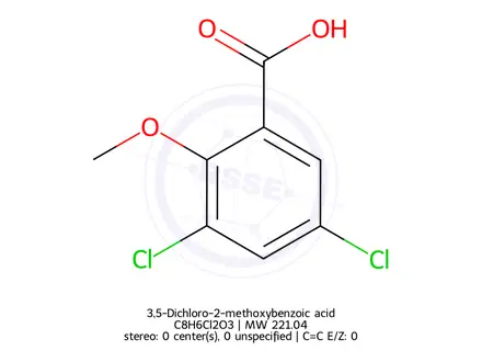 Chemical structure of 3,5-Dichloro-2-methoxybenzoic acid