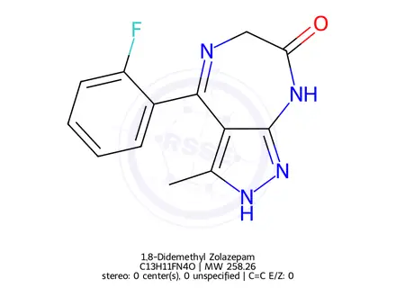 Chemical structure of 1,8-Didemethyl Zolazepam