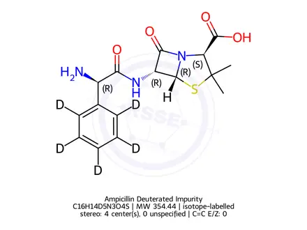 Chemical structure of Ampicillin Deuterated Impurity