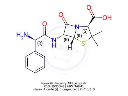 Chemical structure of Sultamicillin impurity B(EP),Ampicillin