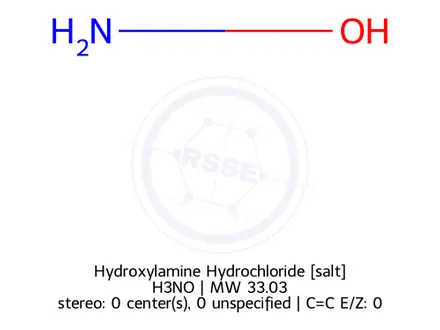 Chemical structure of Hydroxylamine Hydrochloride