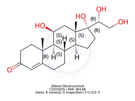 Chemical structure of 20beta-Dihydrocortisol