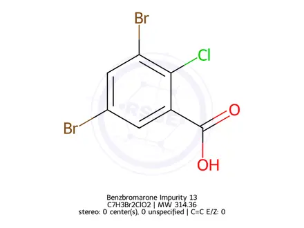 Chemical structure of Benzbromarone Impurity 13