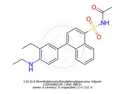 Chemical structure of 1-[2-(2,4-Dimethylphenylsulfanyl)phenyl]piperazine Adipate