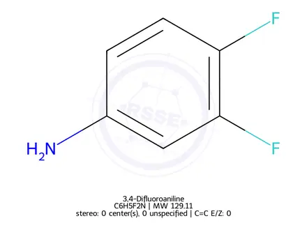Chemical structure of 3,4-Difluoroaniline