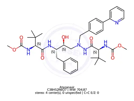 Chemical structure of Atazanavir