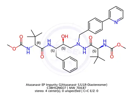 Chemical structure of Atazanavir EP Impurity G(Atazanavir S,S,S,R-Diastereomer)