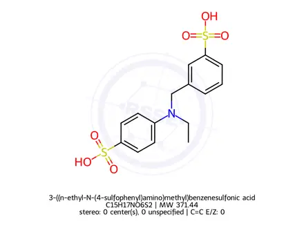 Chemical structure of 3-((n-ethyl-N-(4-sulfophenyl)amino)methyl)benzenesulfonic acid