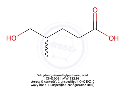 Chemical structure of 5-Hydroxy-4-methylpentanoic acid