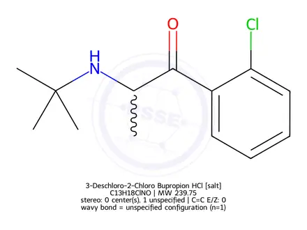 Chemical structure of 3-Deschloro-2-Chloro Bupropion HCl
