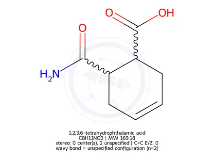 Chemical structure of 1,2,3,6-tetrahydrophthalamic acid