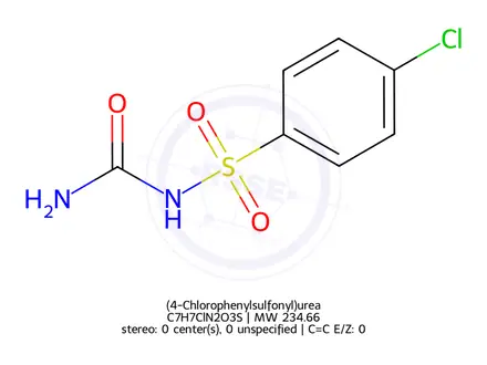 Chemical structure of (4-Chlorophenylsulfonyl)urea